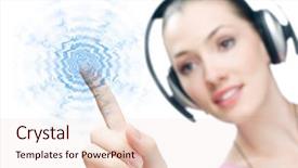  Presentation with headphones - Presentation having audio visual - girl in headphones background and a lemonade colored foreground