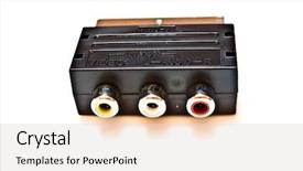  Presentation with power plug animated - Slides featuring audio visual information - scart converter plug background and a lemonade colored foreground