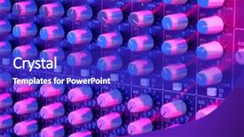  Presentation with audio visual - Slides enhanced with audio visual information - sound mixer buttons with strong background and a royal blue colored foreground