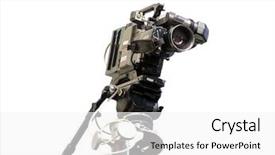  Presentation with camera - Presentation theme enhanced with audio visual programms - tv camera background and a white colored foreground