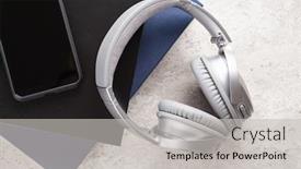  Presentation with audiobook - Slides having audiobook-concept-modern-wireless-headphones background and a light gray colored foreground
