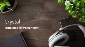  Presentation with audiobook - Slides featuring audiobook-concept-modern-wireless-headphones background and a tawny brown colored foreground