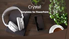  Presentation with audiobook - Amazing slides having audiobook-concept-modern-wireless-headphones backdrop and a tawny brown colored foreground