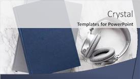  Presentation with audiobook - PPT layouts featuring audiobook-concept-modern-wireless-headphones background and a white colored foreground