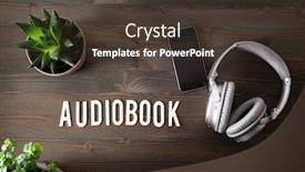  Presentation with audiobook - Slides with audiobook-word-text-concept-modern background and a tawny brown colored foreground