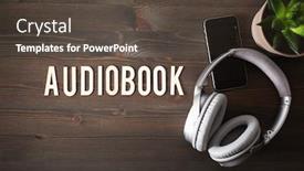  Presentation with audiobook - Colorful theme enhanced with audiobook-word-text-concept-modern backdrop and a dark gray colored foreground