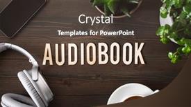  Presentation with audiobook - Theme having audiobook-word-text-concept-modern background and a tawny brown colored foreground