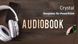  Presentation with audiobook - Presentation consisting of audiobook-word-text-concept-modern background and a tawny brown colored foreground