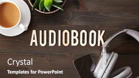  Presentation with audiobook - Slide deck having audiobook-word-text-concept-modern background and a tawny brown colored foreground