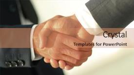  Presentation with business - Beautiful presentation theme featuring audit contract - business men giving a handshake backdrop and a  colored foreground