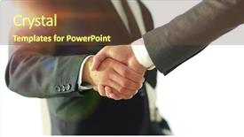  Presentation with handshake - Slides enhanced with audit contract - business men giving a handshake background and a  colored foreground