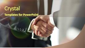  Presentation with giving - Slides consisting of audit contract - business men giving a handshake background and a  colored foreground