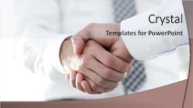  Presentation with giving - Theme having audit contract - business men giving a handshake background and a sky blue colored foreground