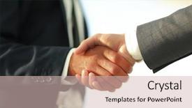  Presentation with business and politics handshake - PPT layouts featuring audit contract - business men giving a handshake background and a  colored foreground