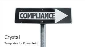  Presentation with compliance - Colorful presentation design enhanced with audit corporate governance - compliance direction sign isolated backdrop and a white colored foreground