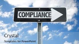  Presentation with compliance - PPT theme having audit corporate governance - compliance direction sign with sky background and a light blue colored foreground