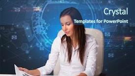  Presentation with audit - Beautiful presentation theme featuring audit financial statements - manager in front backdrop and a ocean colored foreground