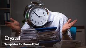  Presentation with late - Slides enhanced with audit management - young financial manager working late background and a wine colored foreground