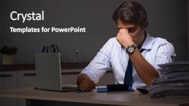  Presentation with late - PPT theme having audit management - young financial manager working late background and a dark gray colored foreground