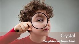  Presentation with audit security - Colorful slide deck enhanced with audit security - boy using magnifying glass backdrop and a  colored foreground