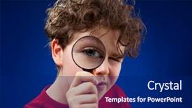  Presentation with audit security - Slides with audit security - boy using magnifying glass background and a  colored foreground