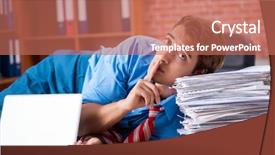  Presentation with audit - Amazing presentation having audit working papers - young employee with excessive work backdrop and a coral colored foreground