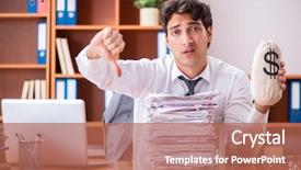  Presentation with audit - Cool new slide set with audit working papers - young handsome businessman unhappy backdrop and a coral colored foreground