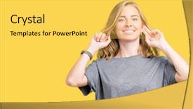  Presentation with arabian woman wearing hijab muslim - Presentation design consisting of auditing - beautiful young woman wearing oversize background and a yellow colored foreground