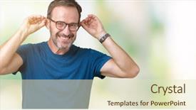  Presentation with right middle lobe - PPT theme featuring auditing - handsome middle age hoary senior background and a soft green colored foreground