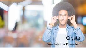  Presentation with african american adults in classroom - Slide deck having auditing - young african american man background and a light blue colored foreground