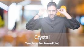  Presentation with christian patience - Theme having auditing - young christian priest over isolated background and a coral colored foreground