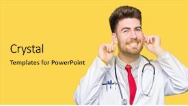  Presentation with medical ear nose throat vertigo - Cool new PPT layouts with auditing - young handsome doctor man wearing backdrop and a yellow colored foreground
