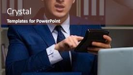  Presentation with financial - Amazing PPT theme having auditor-checking-the-accuracy backdrop and a tawny brown colored foreground