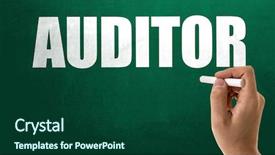  Presentation with audit - PPT theme featuring auditor background and a forest green colored foreground