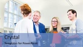  Presentation with professor - Audience pleasing presentation theme consisting of pack of fresh asparagus tips isolated on a white background backdrop and a mint green colored foreground.