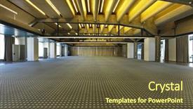  Presentation with conference - Presentation design consisting of auditoria - interior of a conference hall background and a tawny brown colored foreground