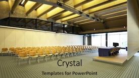  Presentation with conference - PPT layouts having auditoria - interior of a conference hall background and a  colored foreground