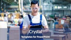  Presentation with plant factory vegetable hydroponic - Cool new presentation design with auditoria - worker in asian production plant backdrop and a ocean colored foreground