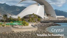  Presentation with opera - PPT theme consisting of auditoria-de-tenerife-adam-martin background and a  colored foreground