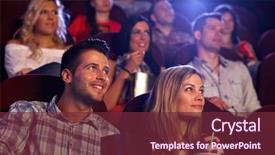  Presentation with movie theater - Colorful presentation enhanced with auditorium of movie theater backdrop and a tawny brown colored foreground