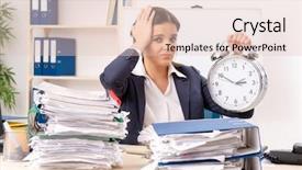  Presentation with employee anniversary work office - Beautiful slide deck featuring female employee with too much backdrop and a lemonade colored foreground