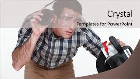  Presentation with carpenter - Cool new theme with auditory - carpenter lifting his earmuff backdrop and a light gray colored foreground