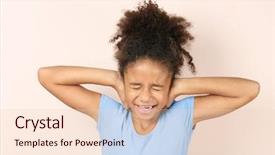  Presentation with acute - Presentation design having acute - little african-american girl covering her background and a lemonade colored foreground