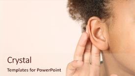  Presentation with hearing - Audience pleasing slides consisting of auditory - little african-american girl with hearing backdrop and a lemonade colored foreground