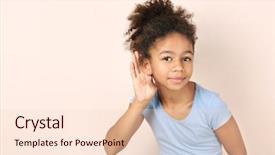  Presentation with hearing - Amazing presentation theme having auditory - little african-american girl with hearing backdrop and a lemonade colored foreground