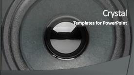  Presentation with path - Presentation theme enhanced with diaphragm - loudspeaker isolated on a white background and a dark gray colored foreground