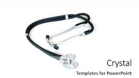  Presentation with white - Audience pleasing PPT layouts consisting of stetoscope laying on a white backdrop and a white colored foreground