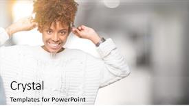  Presentation with african american christianity - Presentation theme featuring audits - beautiful young african american woman background and a white colored foreground