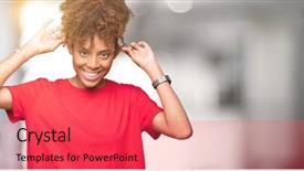  Presentation with generational african american culture - Presentation design enhanced with audits - beautiful young african american woman background and a red colored foreground