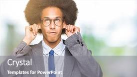  Presentation with african american business - Slide set featuring audits - young african american business man background and a gray colored foreground